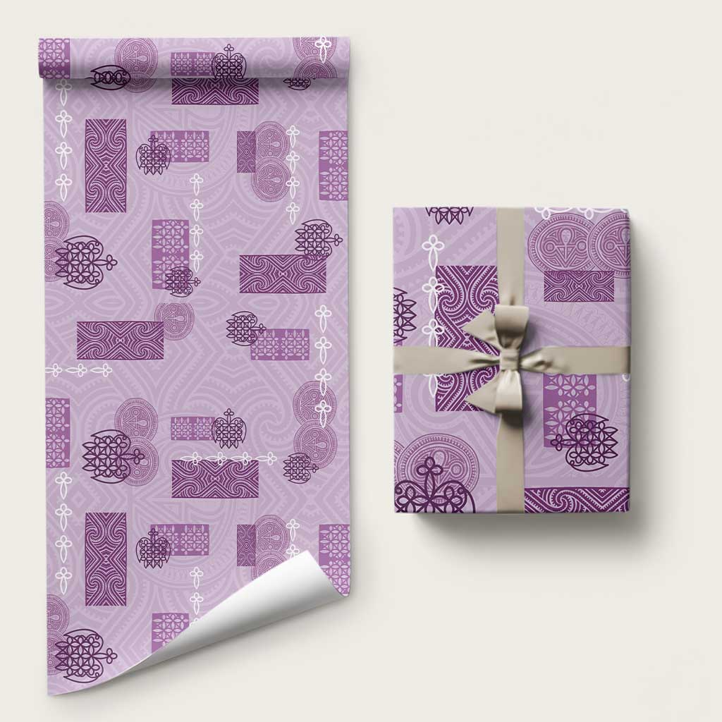 Vintage Lapita Wrapping Paper Iconic Double Face Pattern Violet - Polynesian Pride