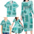 Vintage Lapita Family Matching Long Sleeve Bodycon Dress and Hawaiian Shirt Iconic Double Face Pattern Turquoise LT05