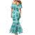 Vintage Lapita Family Matching Mermaid Dress and Hawaiian Shirt Iconic Double Face Pattern Turquoise LT05
