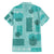 Vintage Lapita Family Matching Off Shoulder Maxi Dress and Hawaiian Shirt Iconic Double Face Pattern Turquoise LT05