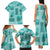 Vintage Lapita Family Matching Tank Maxi Dress and Hawaiian Shirt Iconic Double Face Pattern Turquoise LT05