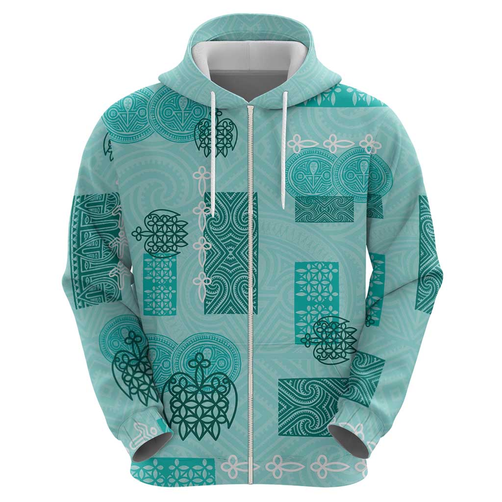 Vintage Lapita Hoodie Iconic Double Face Pattern Turquoise LT05