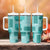 Vintage Lapita Tumbler With Handle Iconic Double Face Pattern Turquoise