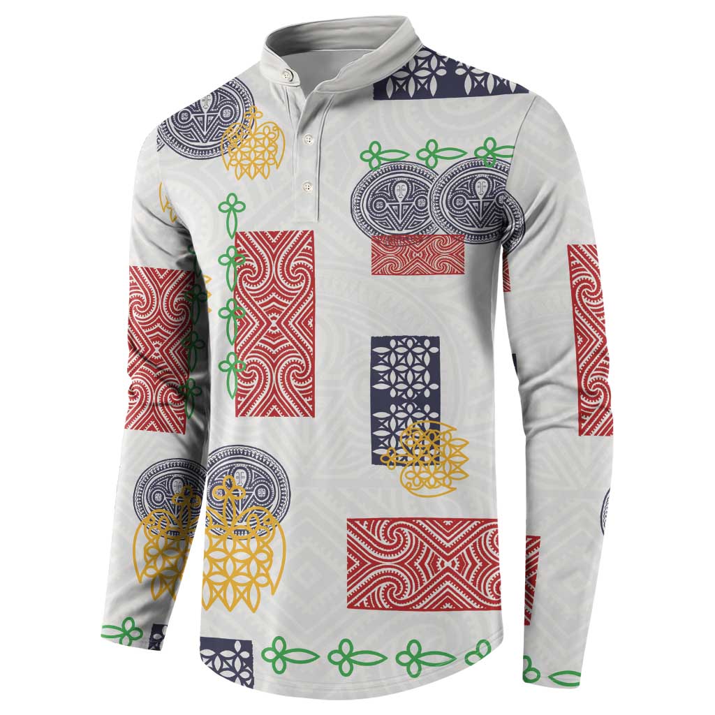 Vintage Lapita Button Sweatshirt Iconic Double Face Pattern