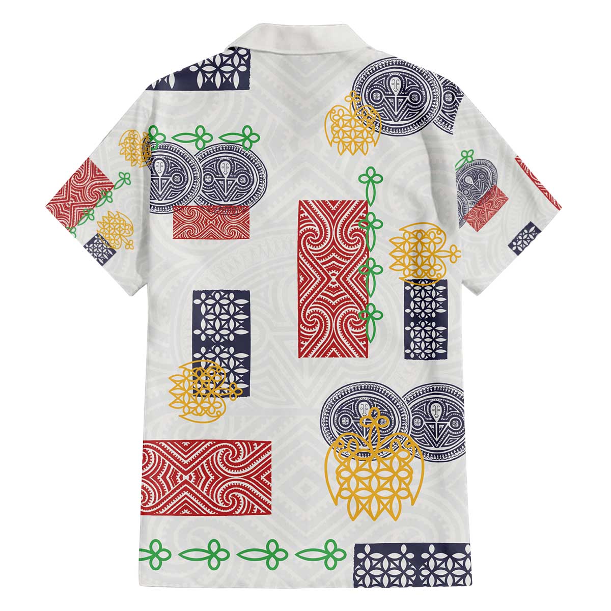 Vintage Lapita Family Matching Off The Shoulder Long Sleeve Dress and Hawaiian Shirt Iconic Double Face Pattern