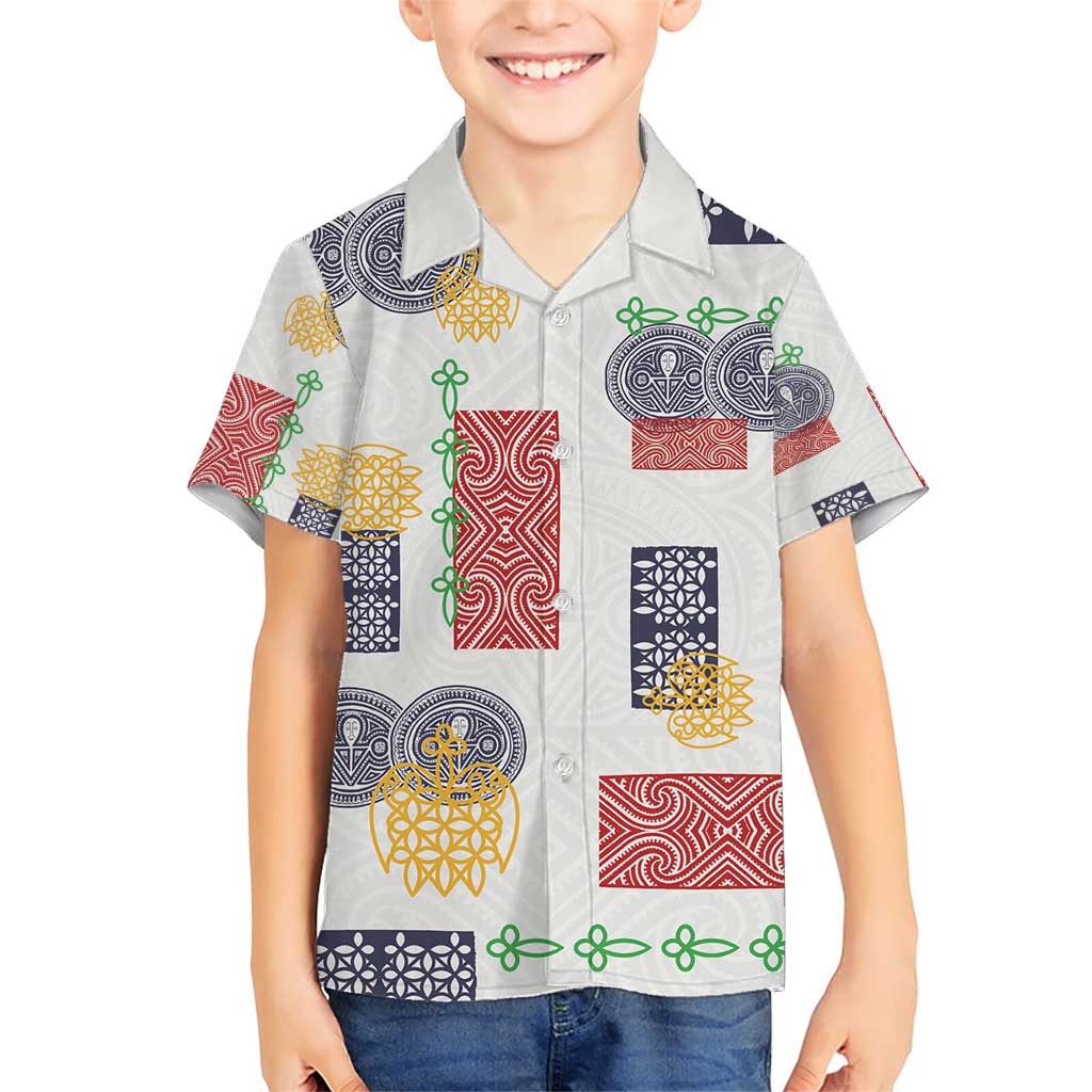 Vintage Lapita Family Matching Short Sleeve Bodycon Dress and Hawaiian Shirt Iconic Double Face Pattern