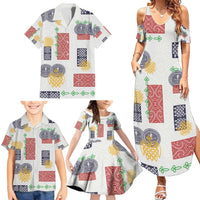 Vintage Lapita Family Matching Summer Maxi Dress and Hawaiian Shirt Iconic Double Face Pattern