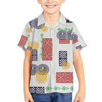 Vintage Lapita Family Matching Summer Maxi Dress and Hawaiian Shirt Iconic Double Face Pattern