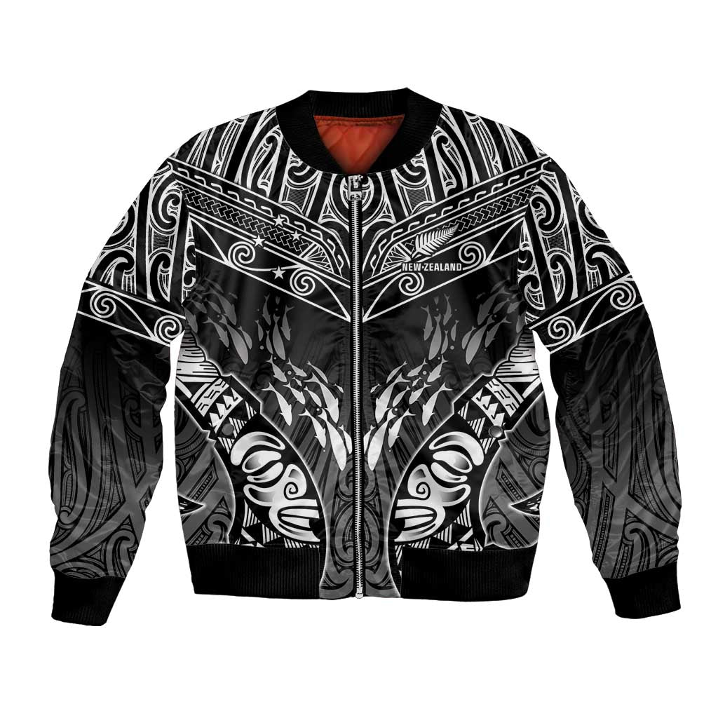 Custom New Zealand Fishing Bomber Jacket Aotearoa Maori Koru - Polynesian Pride