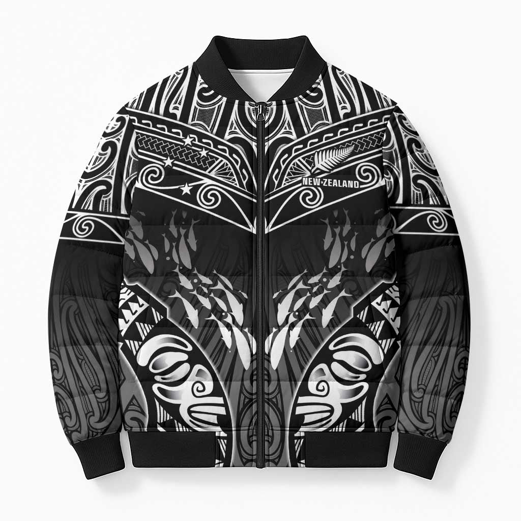 Custom New Zealand Fishing Bomber Puffer Jacket Aotearoa Maori Koru - Polynesian Pride