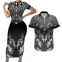 Custom New Zealand Fishing Couples Matching Short Sleeve Bodycon Dress and Hawaiian Shirt Aotearoa Maori Koru - Polynesian Pride
