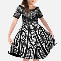 Custom New Zealand Fishing Family Matching Off The Shoulder Long Sleeve Dress and Hawaiian Shirt Aotearoa Maori Koru - Polynesian Pride