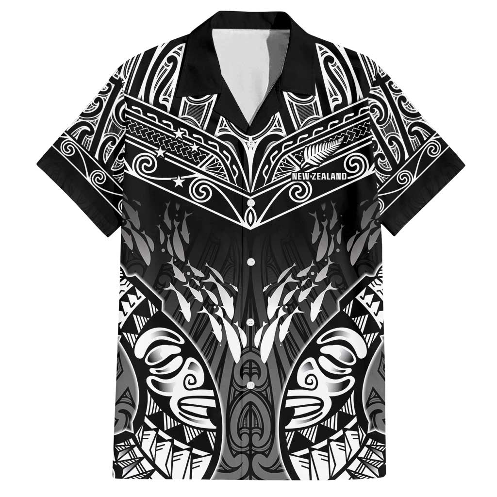 Custom New Zealand Fishing Family Matching Off Shoulder Short Dress and Hawaiian Shirt Aotearoa Maori Koru - Polynesian Pride