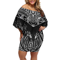 Custom New Zealand Fishing Family Matching Off Shoulder Short Dress and Hawaiian Shirt Aotearoa Maori Koru - Polynesian Pride