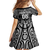 Custom New Zealand Fishing Family Matching Short Sleeve Bodycon Dress and Hawaiian Shirt Aotearoa Maori Koru - Polynesian Pride