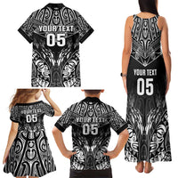 Custom New Zealand Fishing Family Matching Tank Maxi Dress and Hawaiian Shirt Aotearoa Maori Koru - Polynesian Pride