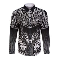 Custom New Zealand Fishing Long Sleeve Button Shirt Aotearoa Maori Koru - Polynesian Pride