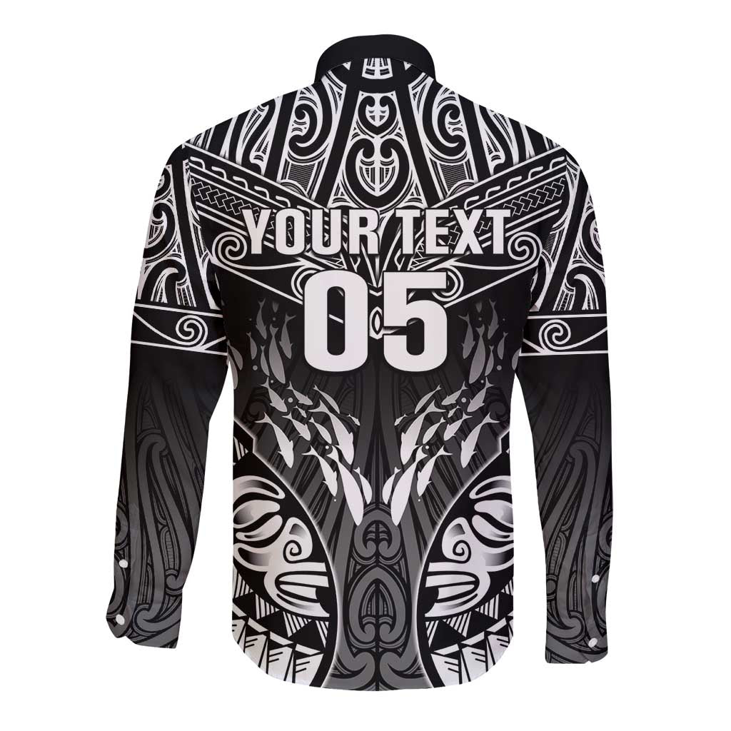 Custom New Zealand Fishing Long Sleeve Button Shirt Aotearoa Maori Koru - Polynesian Pride