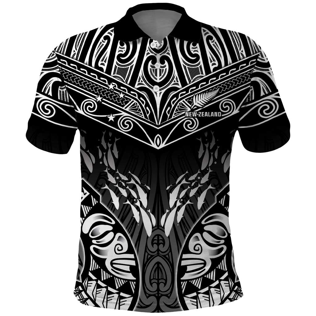 Custom New Zealand Fishing Polo Shirt Aotearoa Maori Koru - Polynesian Pride