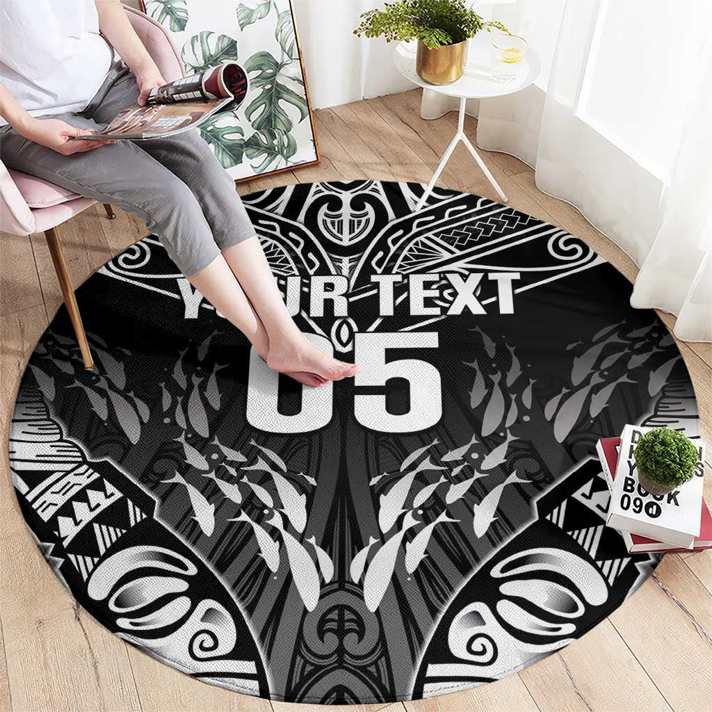 Custom New Zealand Fishing Round Carpet Aotearoa Maori Koru - Polynesian Pride