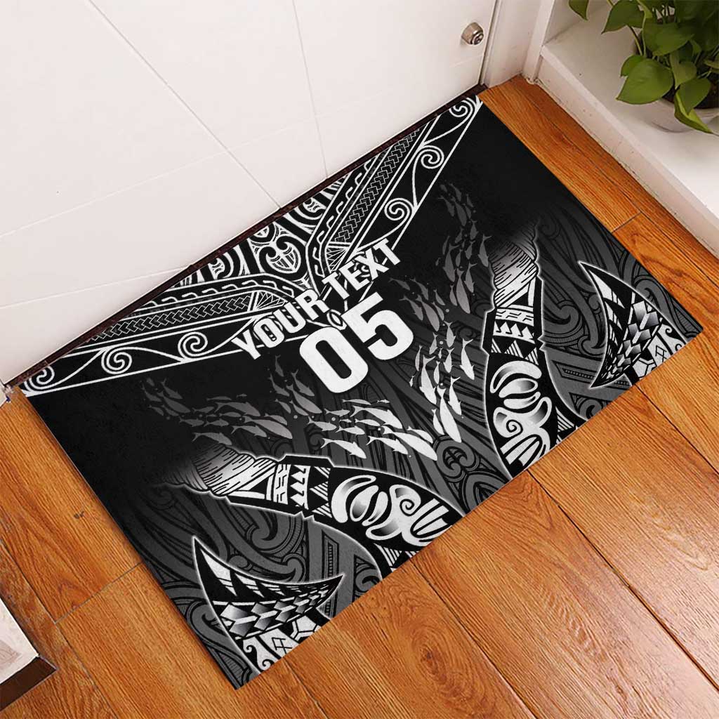 Custom New Zealand Fishing Rubber Doormat Aotearoa Maori Koru - Polynesian Pride