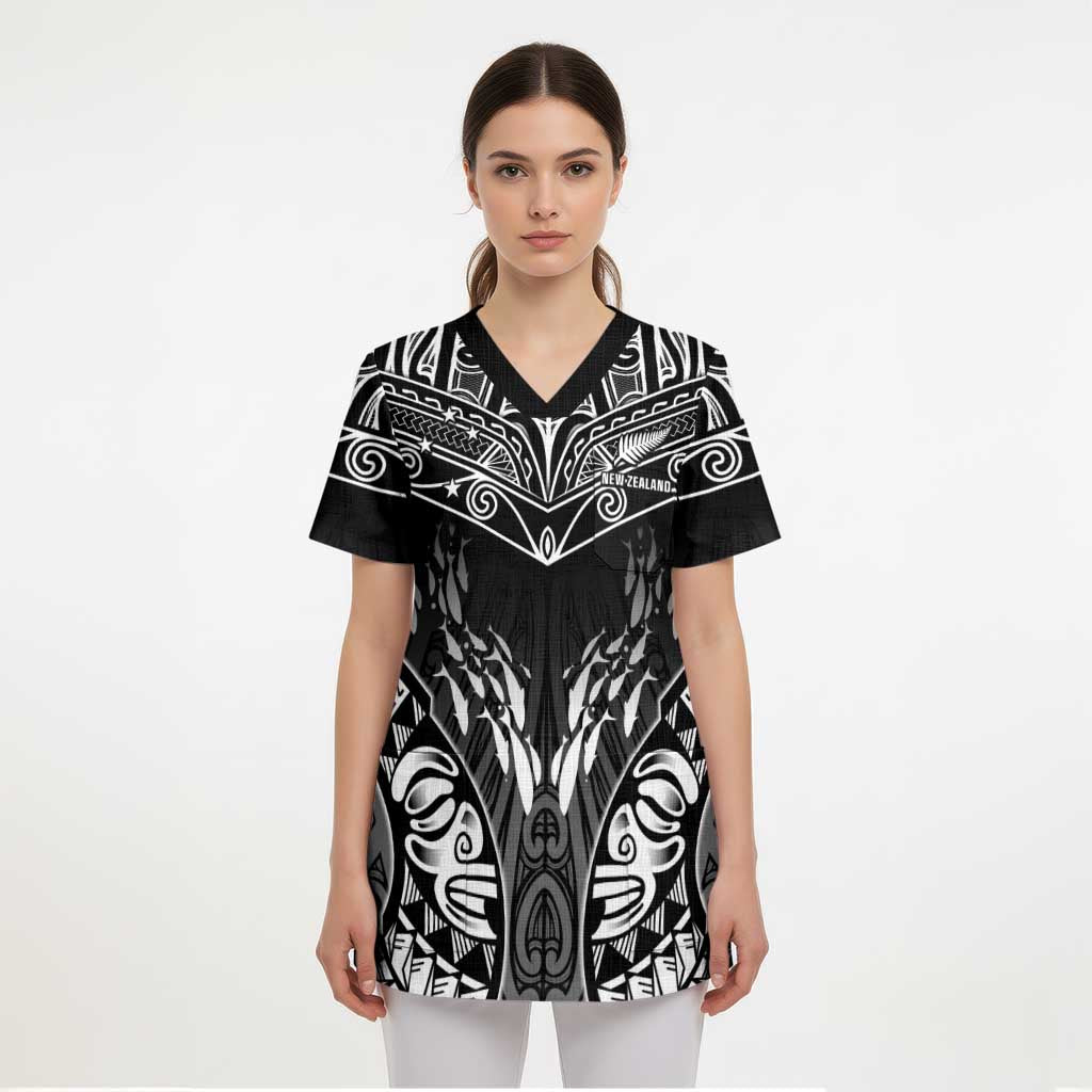 Custom New Zealand Fishing Scrub Top Aotearoa Maori Koru - Polynesian Pride