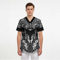 Custom New Zealand Fishing Scrub Top Aotearoa Maori Koru - Polynesian Pride