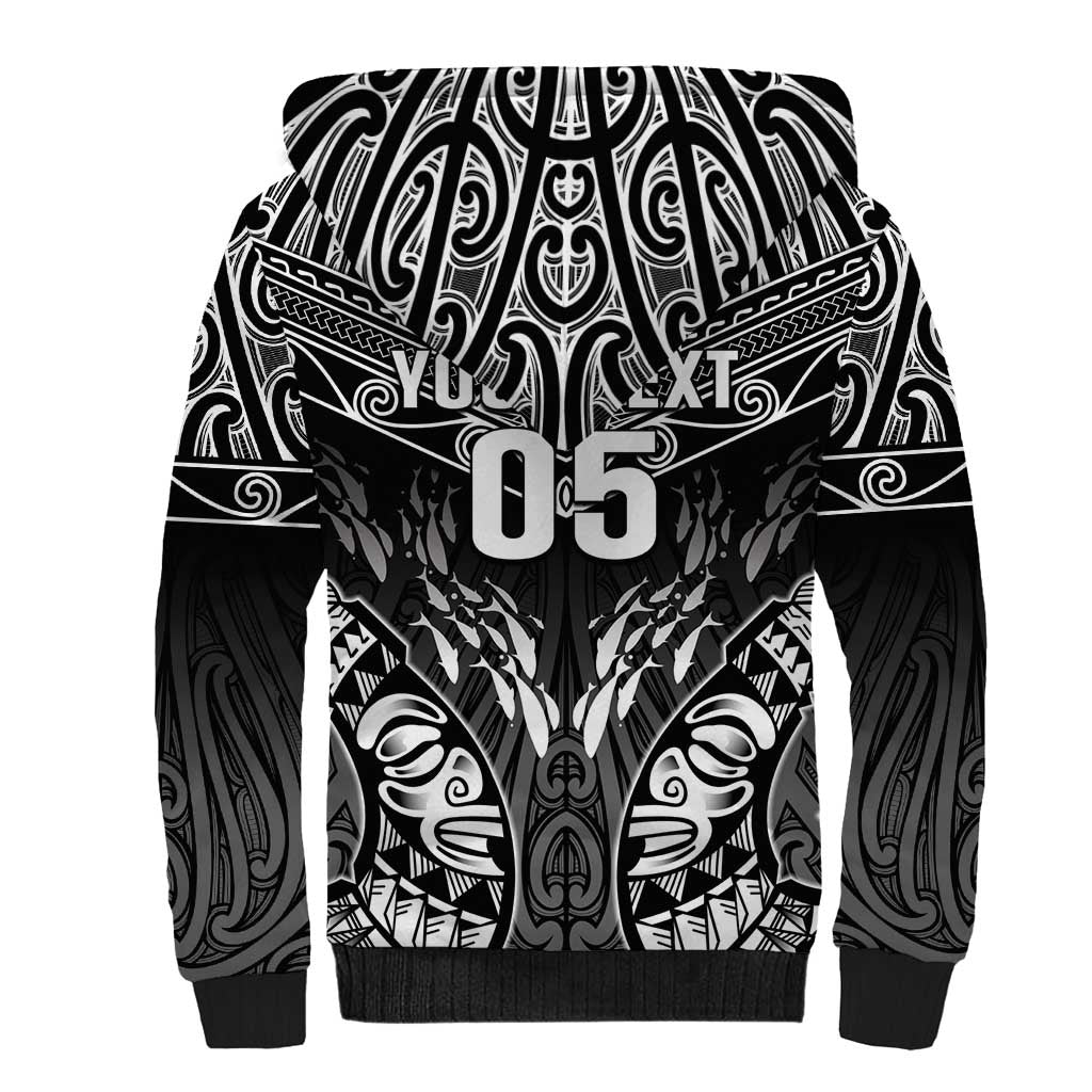 Custom New Zealand Fishing Sherpa Hoodie Aotearoa Maori Koru - Polynesian Pride