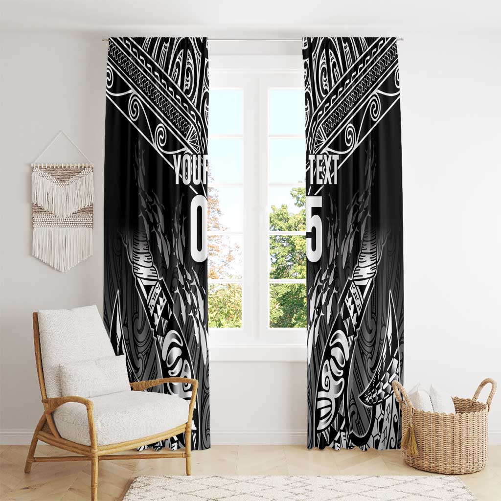 Custom New Zealand Fishing Window Curtain Aotearoa Maori Koru - Polynesian Pride