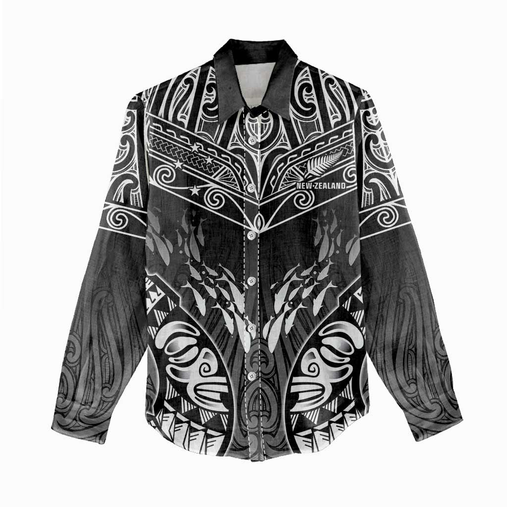 Custom New Zealand Fishing Women Casual Shirt Aotearoa Maori Koru - Polynesian Pride