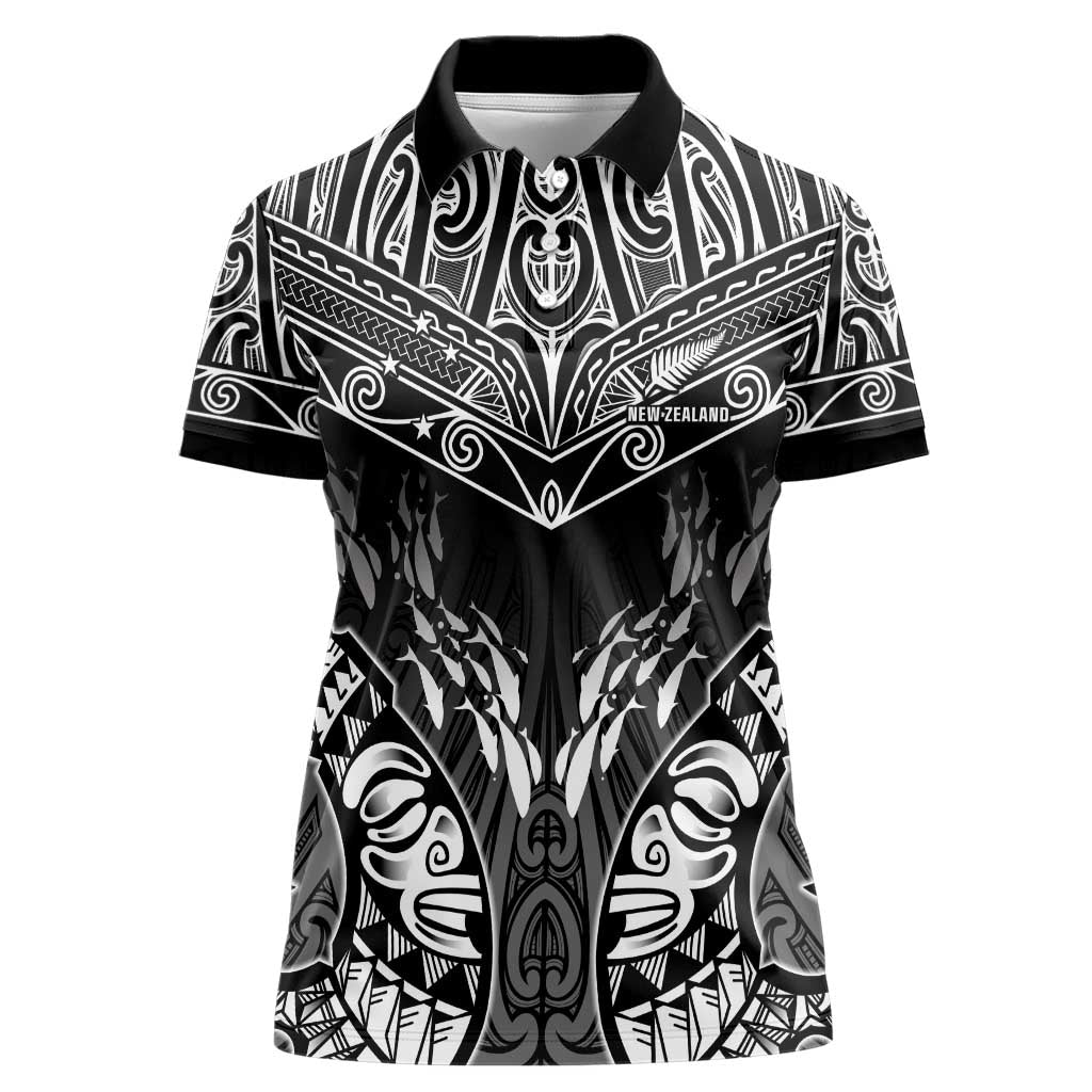 Custom New Zealand Fishing Women Polo Shirt Aotearoa Maori Koru - Polynesian Pride
