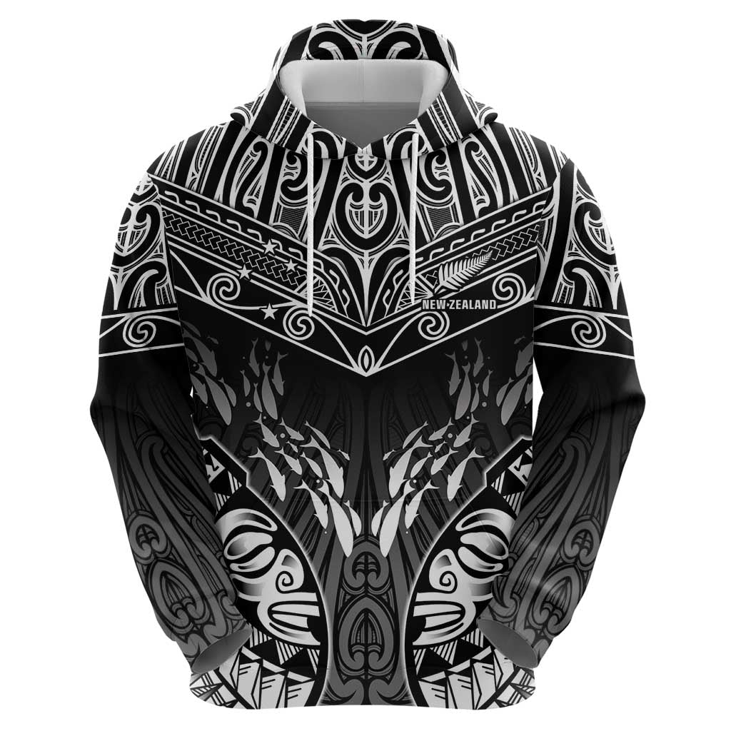 Custom New Zealand Fishing Zip Hoodie Aotearoa Maori Koru - Polynesian Pride