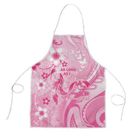Memorial Pink Breast Cancer Awareness Apron Plumeria Floral Tribal Pattern - Polynesian Pride