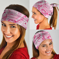 Memorial Pink Breast Cancer Awareness Neck Gaiter Plumeria Floral Tribal Pattern - Polynesian Pride