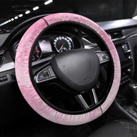 Memorial Pink Breast Cancer Awareness Steering Wheel Cover Plumeria Floral Tribal Pattern - Polynesian Pride
