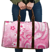 Memorial Pink Breast Cancer Awareness Travel Bag Plumeria Floral Tribal Pattern - Polynesian Pride