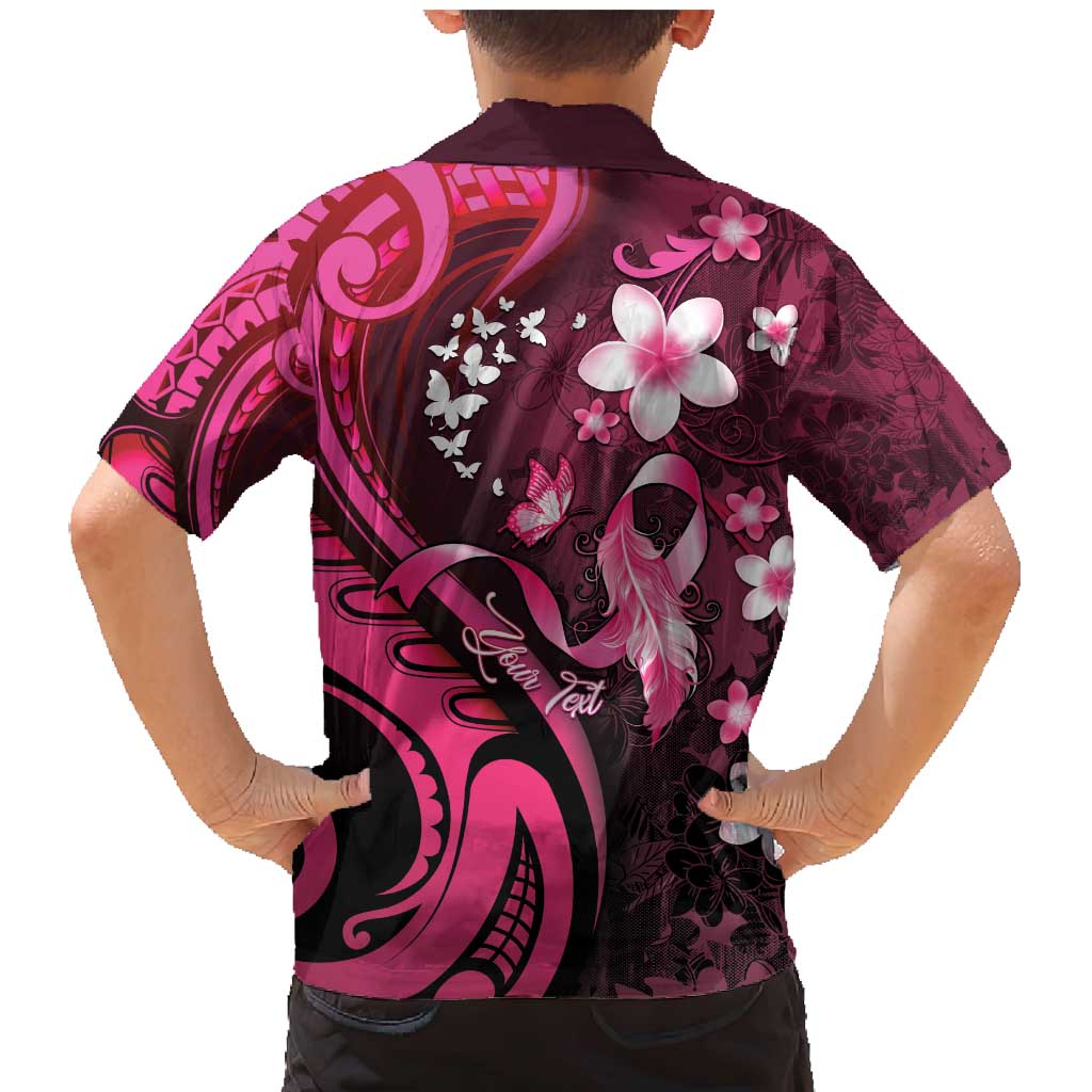 Personalised Memorial Breast Cancer Awareness Family Matching Mermaid Dress and Hawaiian Shirt Plumeria Floral Tribal Pattern - Polynesian Pride