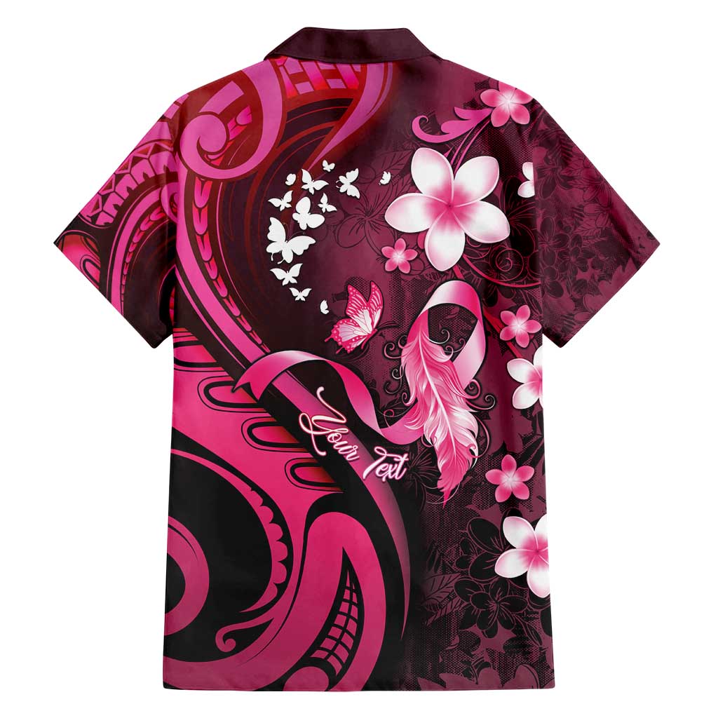 Personalised Memorial Breast Cancer Awareness Family Matching Puletasi and Hawaiian Shirt Plumeria Floral Tribal Pattern - Polynesian Pride