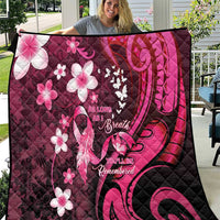 Memorial Breast Cancer Awareness Quilt Plumeria Floral Tribal Pattern - Polynesian Pride