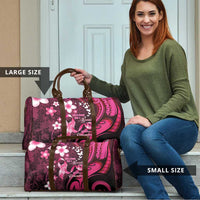 Memorial Breast Cancer Awareness Travel Bag Plumeria Floral Tribal Pattern - Polynesian Pride