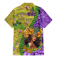 Personalised Hawaii Mardi Gras Family Matching Mermaid Dress and Hawaiian Shirt Polynesian Pattern With Glitter Style LT05 - Polynesian Pride
