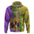 Personalised Hawaii Mardi Gras Hoodie Polynesian Pattern With Glitter Style LT05 Zip Hoodie Yellow - Polynesian Pride