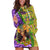 Personalised Hawaii Mardi Gras Hoodie Dress Polynesian Pattern With Glitter Style LT05 Yellow - Polynesian Pride