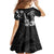 Hawaii Ukulele Family Matching Mermaid Dress and Hawaiian Shirt Polynesian Pattern Mix Hibiscus Black Version LT05