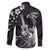 Hawaii Ukulele Family Matching Mermaid Dress and Hawaiian Shirt Polynesian Pattern Mix Hibiscus Black Version LT05