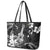 Hawaii Ukulele Leather Tote Bag Polynesian Pattern Mix Hibiscus Black Version