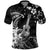 Hawaii Ukulele Polo Shirt Polynesian Pattern Mix Hibiscus Black Version LT05