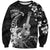 Hawaii Ukulele Sweatshirt Polynesian Pattern Mix Hibiscus Black Version LT05