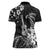 Hawaii Ukulele Women Polo Shirt Polynesian Pattern Mix Hibiscus Black Version LT05