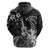 Hawaii Ukulele Zip Hoodie Polynesian Pattern Mix Hibiscus Black Version LT05